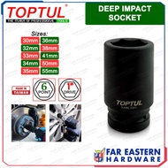 TOPTUL Deep Impact Socket Wrench 1"Dr. 30mm 32mm 33mm 34mm 35mm 36mm 38mm 41mm 50mm 55mm
