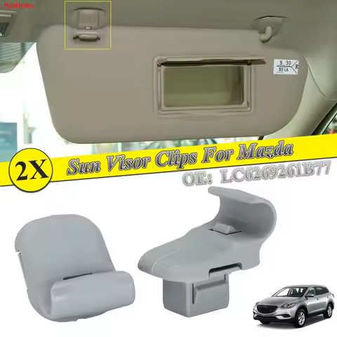 APKTNKA 2x Sun Visor Hook Clips Hanger Holder Buckle Bracket Retainer For Mazda 3 BK 5 6 CX-7 CX-9 R
