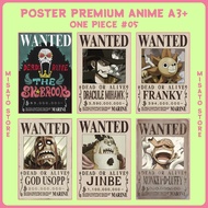 Premium Full HD Poster Anime A3+ : One Piece [Episode 05] - Brook, Dracule Mihawk, Franky, monkey D.