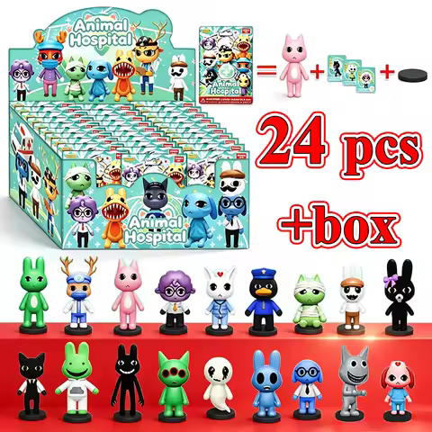 2-24pcs Anime Blind Box 3.2-inch Horror Animal Hospital Series Blind Box Character Handheld PVC Mode