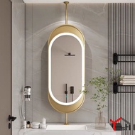 YSSH Boom Oval Mirror Bathroom Mirror Bathroom Mirror Boom Mirror Oval Mirror Ceiling Hanging Mirror