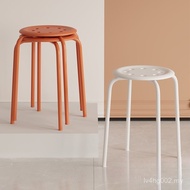 Chair Stool Stool Adult Round Stool Art High Eight-Hole Household Iron Thickened Bench Stool Dining 