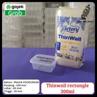 Thinwall victory rectangle 200ml 200ml rectangular plastic container/