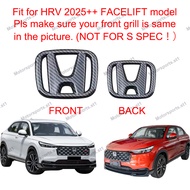 [READY STOCK]Honda HRV 2022-2026 Facelift Honda Logo Emblem Carbon Fiber Piano Black Red Logo Cover 