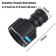 Konektor Female Drat Dalam 1/2 Inch ke 16 mm 5/8 Selang Quick Release Sambungan Kran Nipple Pompa DC