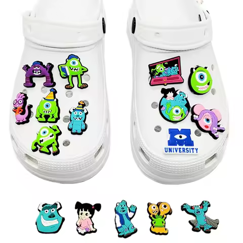 1-16pcs Monsters University Shoe Charms PVC Garden Cartoon Anime James P Shoes Buckles Decoration Fi
