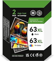 63XL Ink Cartridges Black and Color Replacement for HP 63 Ink XL Fit for HP Officejet 3830 5255 Envy 4520 4650 5258 Deskjet 1112 3630 5200 4655 2130 4652 4512 5212 3632 2132 5252 3833 3637 Printer