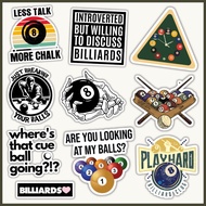 BILLIARDS STICKERS POOL 8 BALL WATERPROOF STICKERS