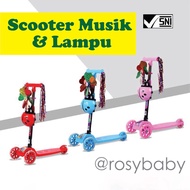 3-wheel Otoped Scooter Children's Scooter Height Adjustable Music LED Wheel Kids Toy Folding Scooter