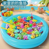 Children Magnetic Fishing Toy Pool Boys Girls Play House Summer Puzzle Square Night Market Stall Set