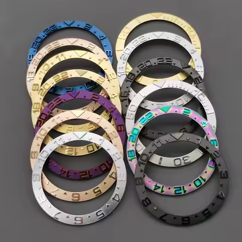38mmx30.6mm Curved Metal Bezel Insert Ring Fits Seiko SKX007 SKX009 SRPD GMT SUB Seamaster 300 Watch