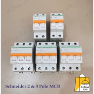 Schneider MCB DOMAE 2 POLE 3 POLE 32A 40A 63A [SIRIM Approved]