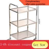 ! trolley cart [KITCHEN PUSHCART TROLLEY] Stainless steel square tube hot pot dining cart carts trolly with wheels