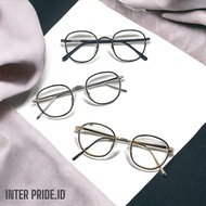 frame kacamata bulat full titanium korea style  pria&amp;wanita ip.2261 - full black antiradiasi 