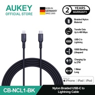 AUKEY Kabel Charger USB-C to Lightning MFI Braided Nylon 1M CB-NCL1