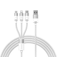 Baseus 3in ความเร็วสาย USB 1อันตัวชาร์จไฟสำหรับ iPhone 14 13 12 Pro สูงสุด3.5A ไมโคร USB Type C สายส