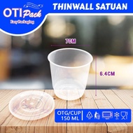 Super murah SATUAN Thinwall Cup Puding 150 ml/ Otipack Thinwall Tempat