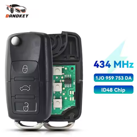 Dandkey 3 Buttons Remote Key 433Mhz ID48 Chip For Volkswagen VW Beetle Bora Passat B5 Golf Seat Skod