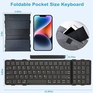 【Worth-Buy】 Full Size Foldable Bluetooth Keyboard With Numeric Keypad Wireless Folding Keyboard Rechargeable Portable Travel Keyboard