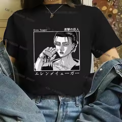 Japanese Anime Attack on Titan Final Season 4 Eren Yeager T Shirt Men Women Fashion Casual Short Sle