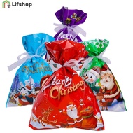 Plastic Bags Party Supplies/ Gift Bags Christmas Decoration Drawstring Gift Bags / Christmas Gift Bag 2022 New / Cookies Candy Storage Packaging Bag with Drawstring