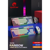 Zeus x RAIKU T98 PRO 94 Keys Metal Cover Rainbow Spherical Keycaps Gaming Keyboard And Mouse Set