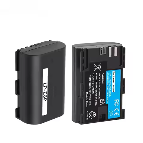 High Capacity 2400mAh LP-E6P Replacement Battery For Canon EOS R5 II, R5, R6, R7, R, 5D Mark II III,