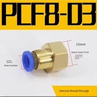 PCF 8-03 Pneumatic Fitting 8mm To Threaded Inside 3/s8 inches