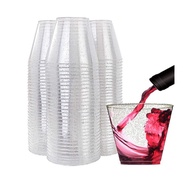 JustLiving 40Pack 9 oz Gold Plastic Cups Disposable 270ML Gold Glitter Plastic Cups Clear Plastic Tu
