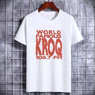 World Famous KROQ 106.7 FM T-Shirt Men's Women's Unisex Casual Short Sleeve Tee Graphic Top