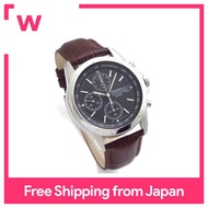 ชุดเข็มขัดนาฬิกาหนังแท้ SEIKO Chronograph ผู้แทนจำหน่าย SEIKO ในประเทศญี่ปุ่น SND309P1สีดำ/ชุดชั้นใน