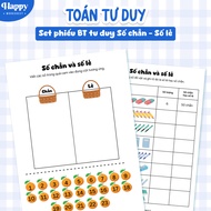 Set of Worksheets for Thinking Even Numbers - Odd Numbers | Getting Familiar with Arithmetic Rules