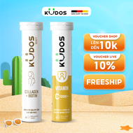 Combo Thực phẩm bảo vệ sức khỏe KUDOS VITAMIN C 1000MG + KUDOS BEAUTY COLLAGEN + BIOTIN (20 viên/Tuý