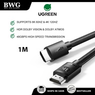 UGREEN HDMI To HDMI 2.1 Cable 8K 60Hz 4K 120Hz 48Gbps HDR Dolby Vision eARC Dolby Atmos Braided Laptop Monitor Projector