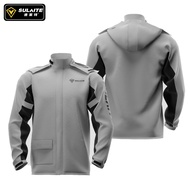 SULAITE Motorcycle Raincoat Super Waterproof Poly+TPU Fabric Breathable Removable Hat 4 Colors Size 