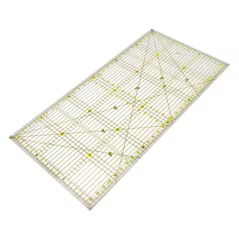 Quilters Ruler with Double Colored Grid Lines Patchwork Ruler Quilters Ruler for Cutting Fabric Pape