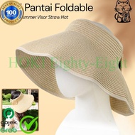 MATAHARI Bf888S Women's Wide Brim Foldable Straw Hat Premium Sun Protection Ee Eag-124