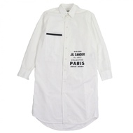 Excellent condition ▼ JIL SANDER SANDER 19AW JSMP742235 100% Cotton Logo Print Long Sleeve Long Shir