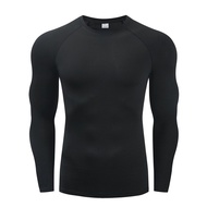 SMT🛕QM Men Compression Running T Shirt Fitness Tight Long Sleeve Sport tshirt Training Jogging Shirts Gym Sportswear Qui