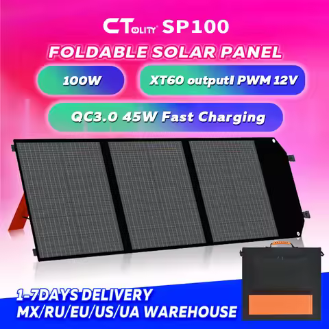 CTOLITY Factory SP100 100W Solar Panel 20.5V Portable Foldable Solar Charger with PD Box QC3.0 18W U