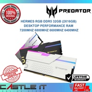 Acer Predator Hermes RGB DDR5 RAM 32GB 64GB 6000MHz 7200MHz Desktop Memory Black White