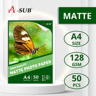 A-SUB A4 128gsm Matte Photo Paper 50/100 Pcs Fast Dry Matte Paper High Quality Flat Photo Paper