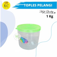 Keler / Toples Plastik Pelangi Toples Tempat Penyimpanan Cemilan Toples Plastik Murah Toples Serbagu