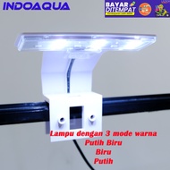 INDOAQUA - Lampu LED Aquarium Laut Jepit 3 watt Lampu Aquascape Lampu Aquarium Laut Sakkai Pro 3 mode cahaya