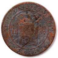 TPV146 - Koin Kuno Nederlandsch Indie 1 Cent Tahun 1857