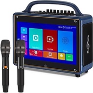 MJUNSOUNDIGI Portable Karaoke Machine Systems Wireless BT Streaming Loudspeaker for Adults&amp;Kid,14”HD Touch Screen/Android 12/4+64G,Support Microphone/WiFi/USB/SD/PC/TV/Phones/HDMI