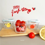 Cb - Keola Glass Food Container Square 160ml | Baby MPASI glass food container