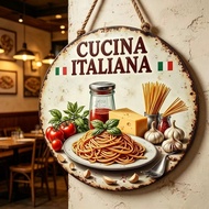 1 Vintage Italian Sauce and Cheese Art Wood/Acrylic Sign - Perfect for Homes, Pizzerias, Restaurants