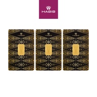 HABIB 3g Bundle (1g x 3pcs) 999.9 Gold Bar Manufactured By LBMA Goods Delivery Refiner