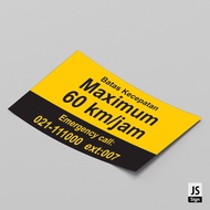K3 SAFETYSIGN STICKER - BATAS SPEED 60KM/H